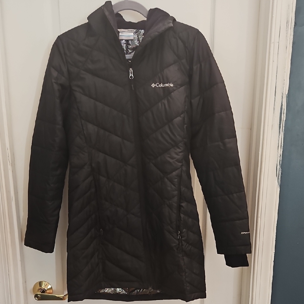Columbia Women's Black Quilted Longline Puffer Coat with Hood